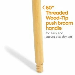 Wholesale 😉 Brooms & Dustpans Coastwide Professional™ 60" Wood Push Broom Handle, Threaded Wood Tip (CW57740) ⭐