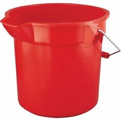 Promo 👍 Rubbermaid® 10-Quart Round Bucket Rubbermaid® Round Brute® Bucket, Red, 10-quart ❤️