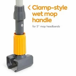 Discount 💯 Wet Mops Coastwide Professional™ 60" Clamp Style Fiberglass Wet Mop Handle, Plastic Head (CW58016) 😉