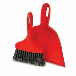 Hot Sale 😍 Brooms Libman Dust Pan With Whisk Broom, Polypropylene, 10" Pan, Red, Case Of 6, (0906) ⭐