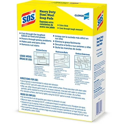 Outlet ⌛ Sponges & Hand Pads CloroxPro™ S.O.S® Steel Wool Soap Pads, 15 Count Each (Pack Of 12) (88320) 🎁 7 Outlet ⌛ Sponges & Hand Pads CloroxPro™ S.O.S® Steel Wool Soap Pads, 15 Count Each (Pack Of 12) (88320) 🎁 - Image 5