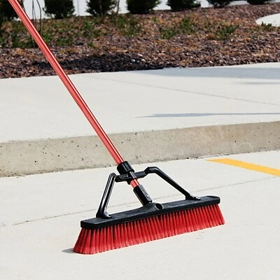 Cheap ✔️ Brooms & Dustpans Libman Commercial 24" Multi-Surface Heavy-Duty Push Broom, Red & Black Bristles, 3/Carton (823) ⌛ 4 Cheap ✔️ Brooms & Dustpans Libman Commercial 24" Multi-Surface Heavy-Duty Push Broom, Red & Black Bristles, 3/Carton (823) ⌛ - Image 2