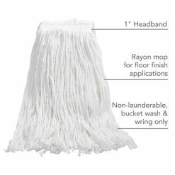 Promo ⌛ Wet Mops Coastwide Professional™ Cut-End Wet Mop Head, #24, Rayon, 1" Headband, White (CW57746) 🔔 -Cleaning Tools Sales unnamed file 1466