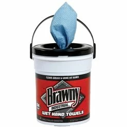Flash Sale 🎁 Microfiber Cloths, Wipers And Rags Brawny Industrial® Wet Hand Towels, 12 1/5" X 8 3/5", 1-Ply, Blue, 84/Pail, 6/Carton 🤩