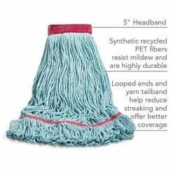 Hot Sale ✔️ Wet Mops Coastwide Professional™ Looped-End Wet Mop Head, Large, Recycled PET, 5" Headband, Blue (CW57754) ⌛ -Cleaning Tools Sales unnamed file 1668