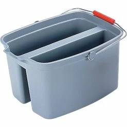 Discount 🔔 Cleaning Carts Rubbermaid® Brute® Plastic Utility Double Pail, Gray, 19 Quart, 10"H X 18"W X 14 1/2"D 🤩