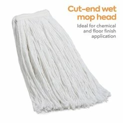 Flash Sale 👏 Wet Mops Coastwide Professional™ Cut-End Wet Mop Head, #32, Rayon, 1" Headband, White (CW57747) 👍