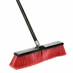 Outlet 🛒 Brooms & Dustpans Alpine Industries 18" Red Smooth Surface Push Broom, (2-Pack) 😍