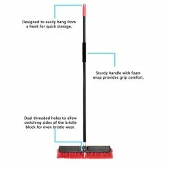 Outlet 🛒 Brooms & Dustpans Alpine Industries 18" Red Smooth Surface Push Broom, (2-Pack) 😍 -Cleaning Tools Sales unnamed file 2269