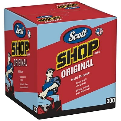 Wholesale ✔️ Scott® Shop Towels Scott Shop Towels Wipers, Blue, 200 Wipers/Box, 8 Boxes/Carton (75190) ❤️ 3 Wholesale ✔️ Scott® Shop Towels Scott Shop Towels Wipers, Blue, 200 Wipers/Box, 8 Boxes/Carton (75190) ❤️