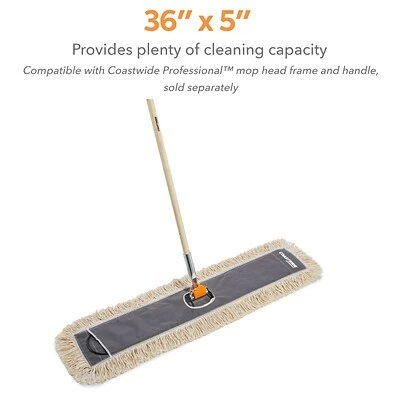 Budget 🧨 Dust Mop Heads Coastwide Professional™ Cut-End Dust Mop Head, Cotton, 36" X 5", White (CW56754) 🎉 6 Budget 🧨 Dust Mop Heads Coastwide Professional™ Cut-End Dust Mop Head, Cotton, 36" X 5", White (CW56754) 🎉 - Image 4