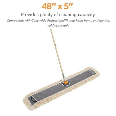 Cheap 💯 Dust Mop Heads Coastwide Professional™ Cut-End Dust Mop Head, Cotton, 48" X 5", White (CW56755) 💯 6 Cheap 💯 Dust Mop Heads Coastwide Professional™ Cut-End Dust Mop Head, Cotton, 48" X 5", White (CW56755) 💯 - Image 4