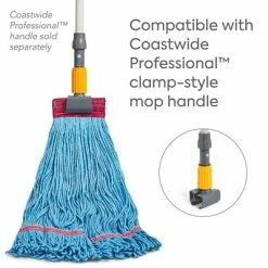 Best Sale 🎁 Wet Mops Coastwide Professional™ Looped-End Wet Mop Head, Large, Recycled Blend, 5" Headband, Blue (CW57750) 👍 -Cleaning Tools Sales unnamed file 427