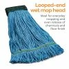 Best deal ✨ Wet Mops Coastwide Professional™ Looped-End Wet Mop Head, Medium, Recycled Blend, 5" Headband, Blue (CW57751) 🌟