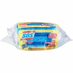 Promo 🎉 Scrub Sponges S.O.S® All Surface Scrubber Sponge, 3 Sponges/Pack, 8 Packs/Case (91028) ⌛ -Cleaning Tools Sales unnamed file 677