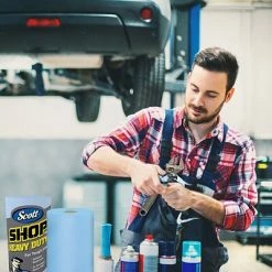 Budget ⭐ Heavy Duty Shop Towels Scott Shop Towels Heavy Duty Nylon Towels, Blue, 55 Sheets/Roll, 12 Rolls/Carton (32992) ❤️ -Cleaning Tools Sales unnamed file 854