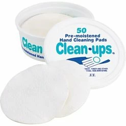 Promo 😉 Sponges & Hand Pads Lee Clean-Ups 3"Dia. Moistened Cleaning Pads, White, 60/Pack (10145) ✔️ -Cleaning Tools Sales unnamed file 864