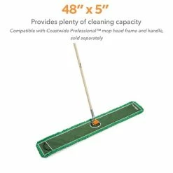 Budget 🎁 Dust Mop Heads Coastwide Professional™ Looped-End Dust Mop Head, Microfiber, 48" X 5", Green (CW56772) 🤩 -Cleaning Tools Sales unnamed file 916